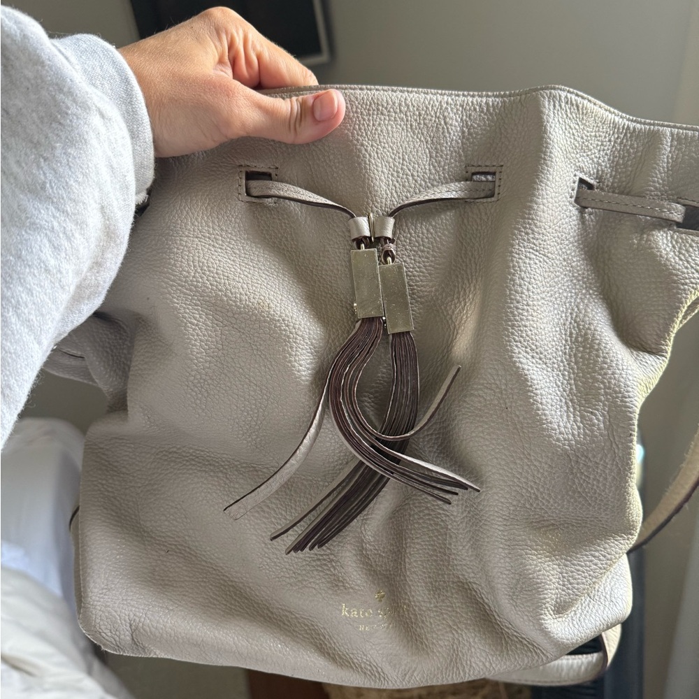 Kate Spade Gray Leather Shoulder Bag